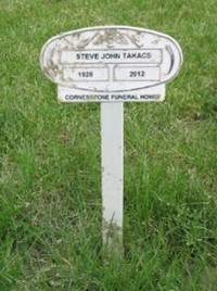 Spr Takacs Gravemarker in the Huntsville Cemetery, Lethbridge, AB