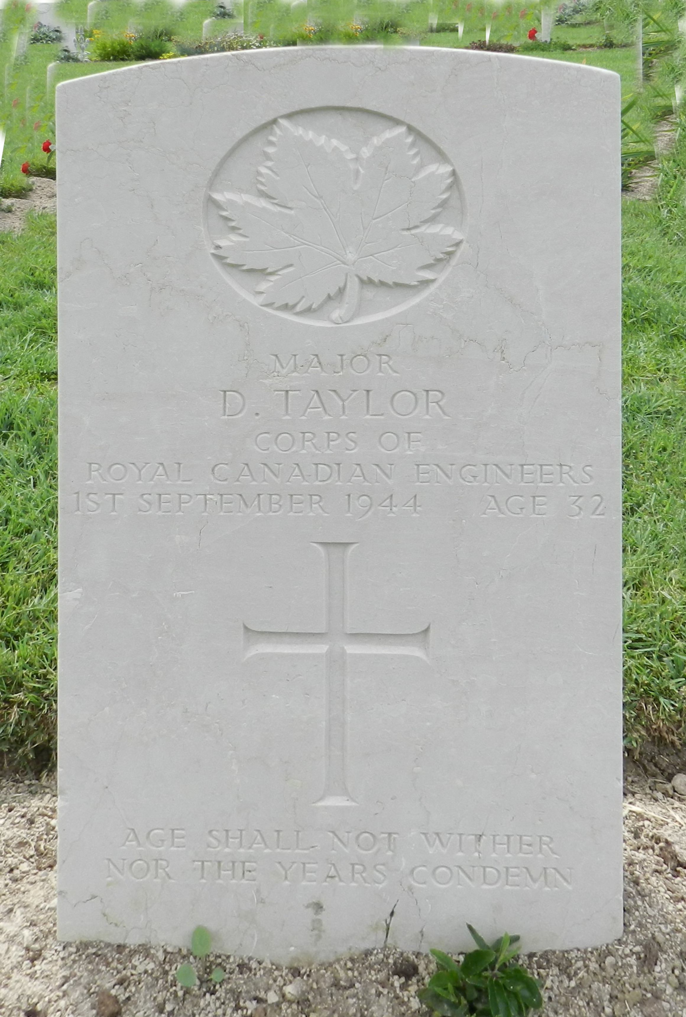 Major David Taylor's Headstone, Ancona, Italy