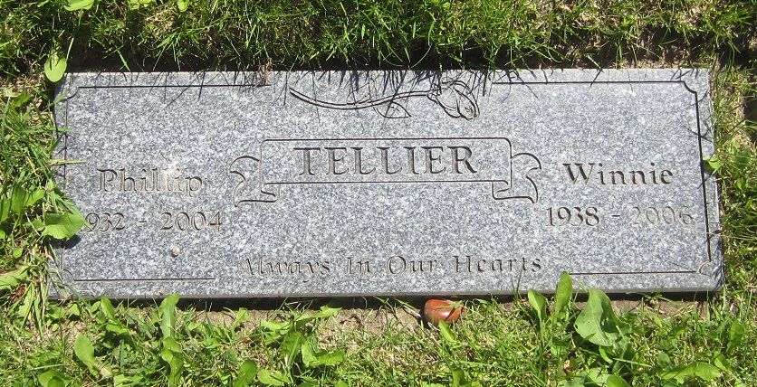 Spr Phillip Tellier' gravemarker in the Lakeview Cemetery in Princeton BC